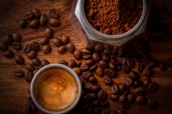 Espresso beans and grounds