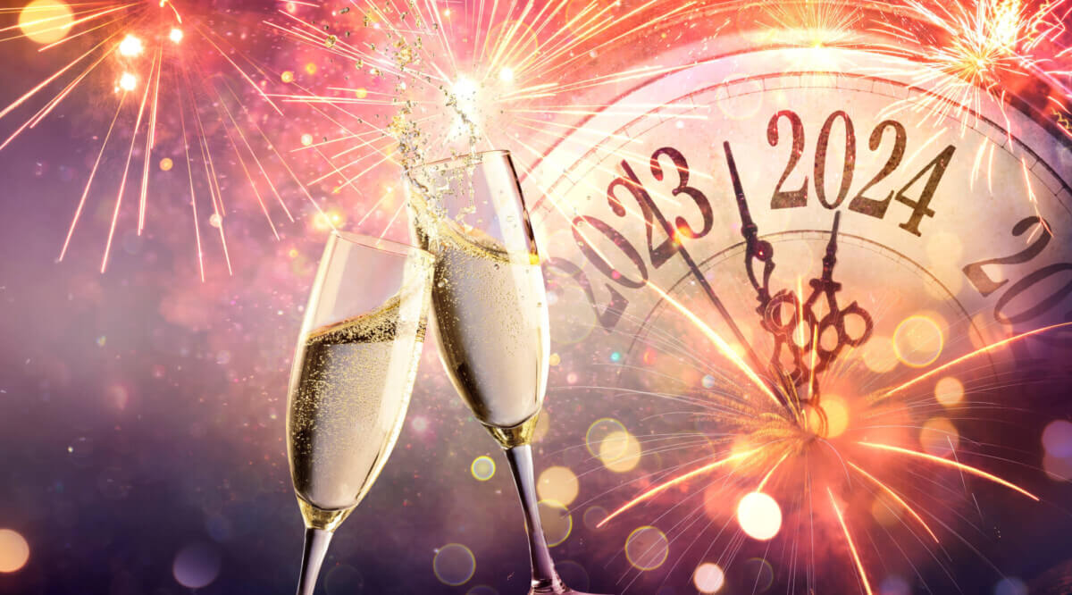 New Year’s celebration with champagne