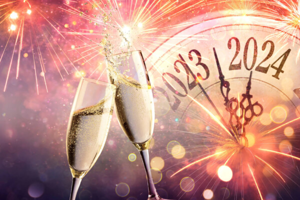 New Year's celebration with champagne