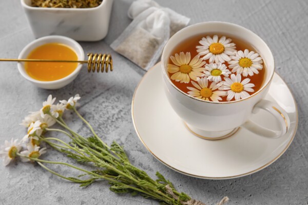 A cup of chamomile tea