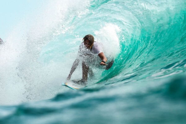 surfer in wave water