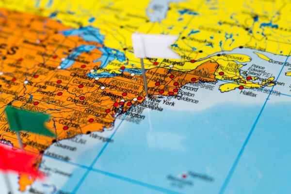 Map of the U.S. East Coast