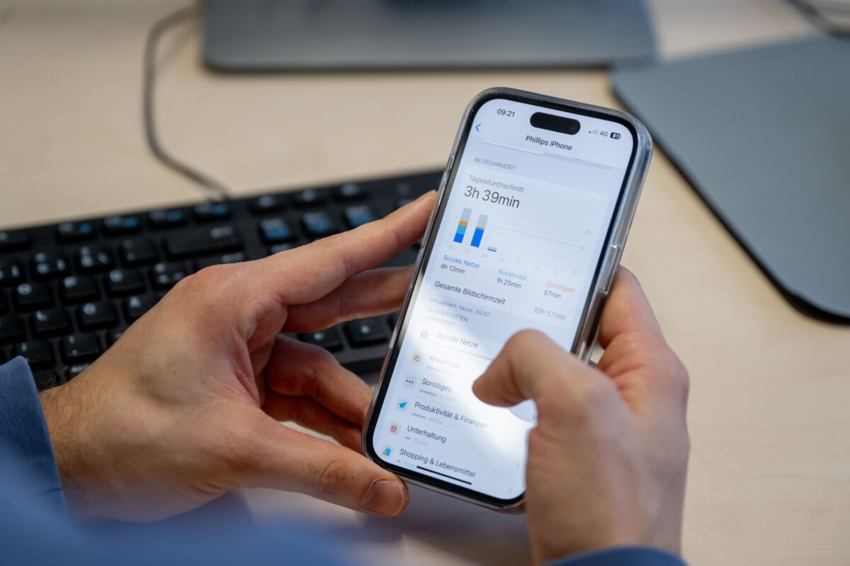 Smartphone showing how much time was spent on social media