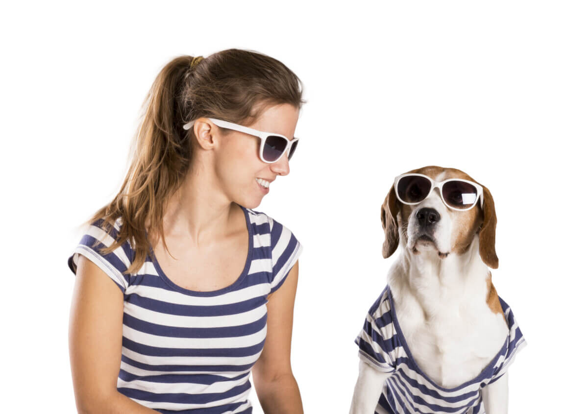 dog owner with dog