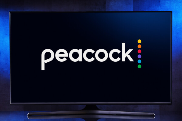 Peacock logo on a TV