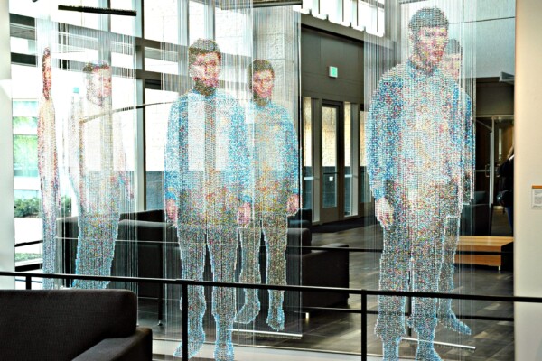 Star Trek sculpture by Devorah Sperber, Spock, Kirk and McCoy: Beaming-In (In-Between), Microsoft, Studio D, Redmond, Washington
