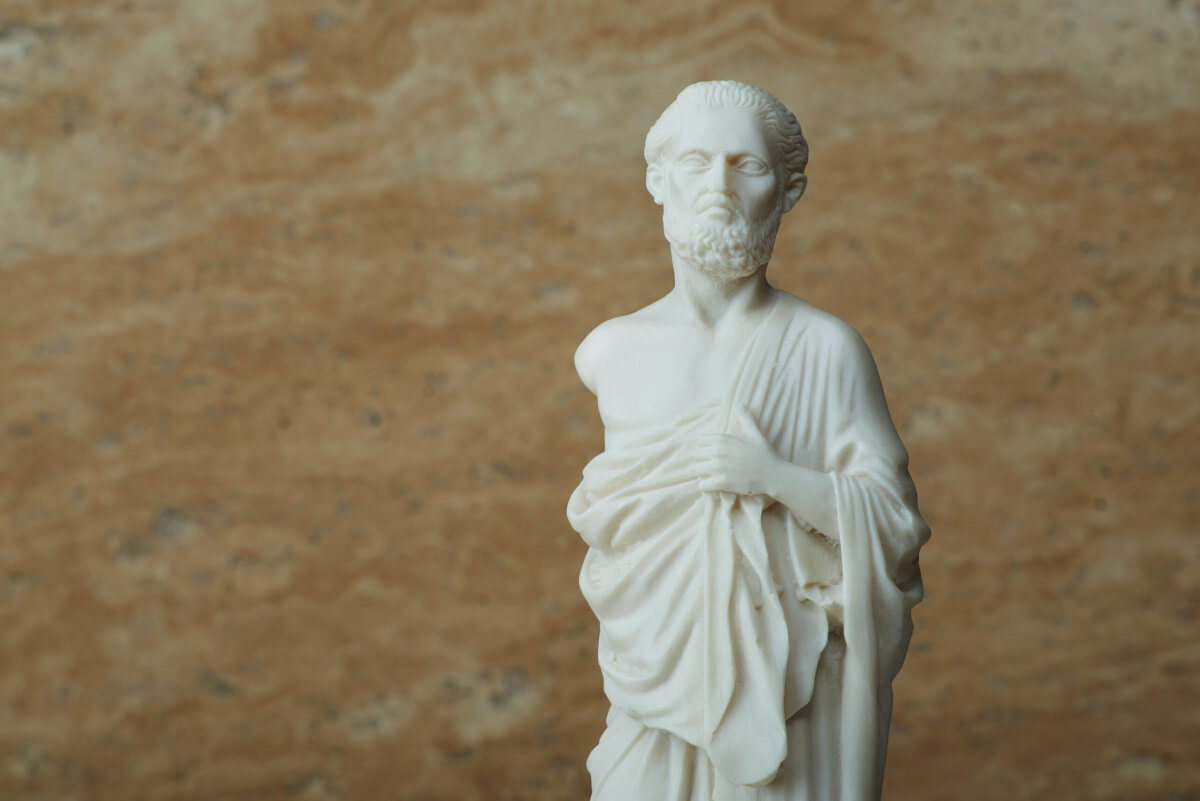 Statue of Hippocrates, ancient Greek physician. 