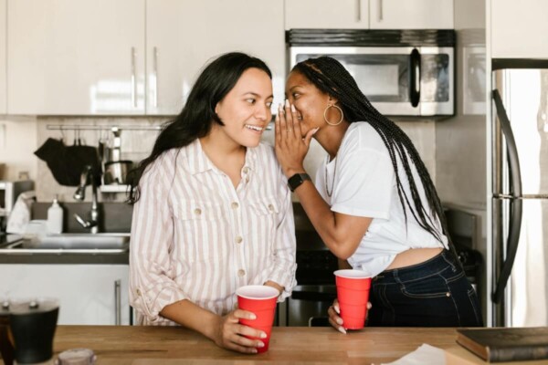 woman whispering