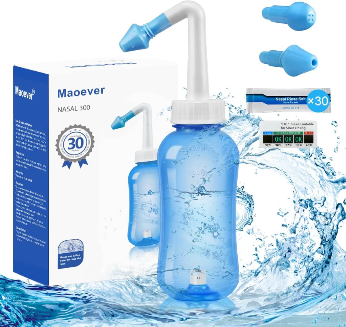 MAOEVER Neti Pot Sinus Rinse Bottle