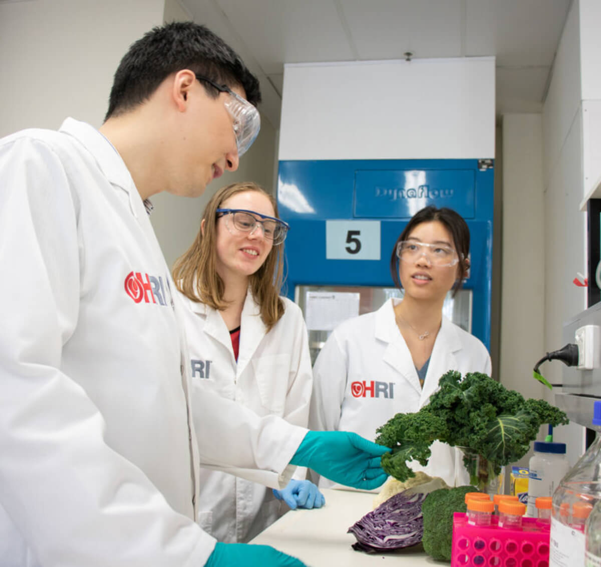 Dr. Liu with PhD student Ivy Guaan (far right). 
