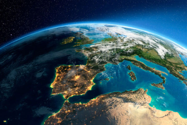Detailed Earth Spain and the Mediterranean Sea