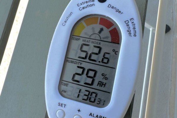 Commercial devices like this are available to calculate the heat index, that is, how hot it actually feels given the humidity