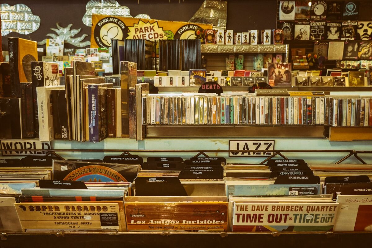 Record store shelves