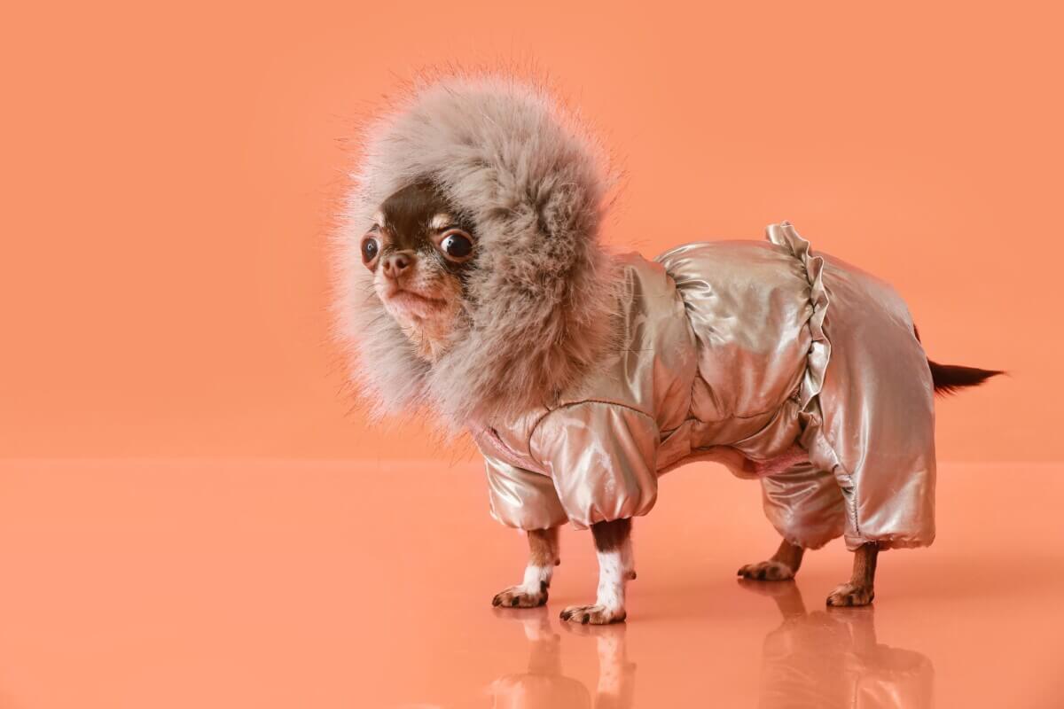 A Chihuahua in a dog coat
