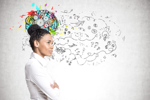 Young woman or teen brain concept