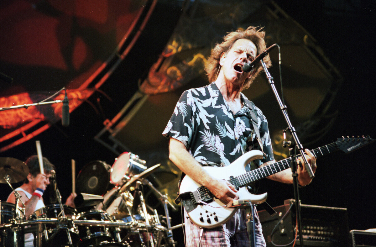 Bob Wier performing with The Grateful Dead in concert in East Rutherford, New Jersey, on Sunday, August 3, 1994