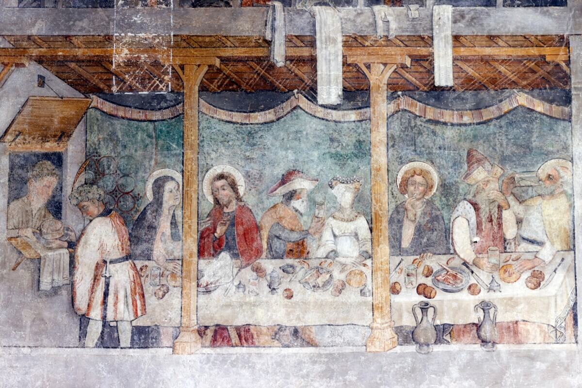Transformation of water into wine miracle at Marriage at Cana