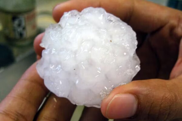 ice the size of a baseball