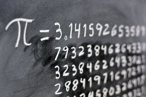 Pi Written On Chalkboard