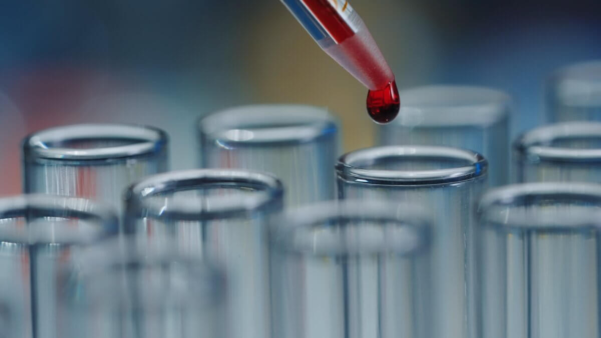 Blood test with single drop in test tube