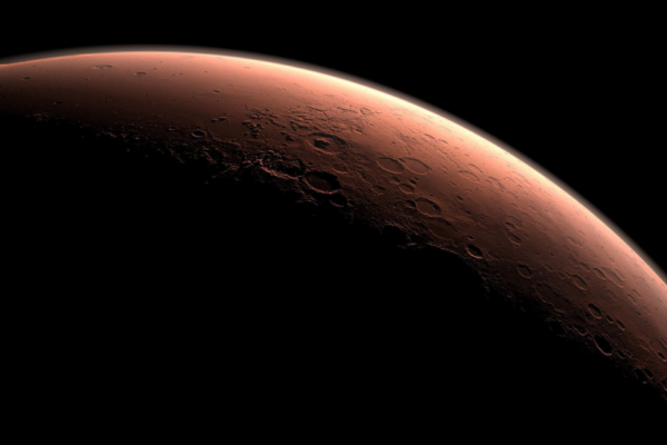 Daybreak at Gale Crater on Mars