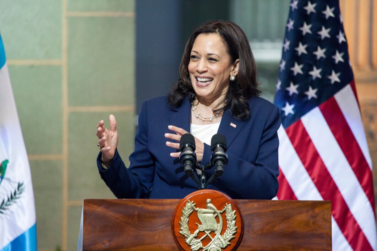 Vice President Kamala Harris at a press conference