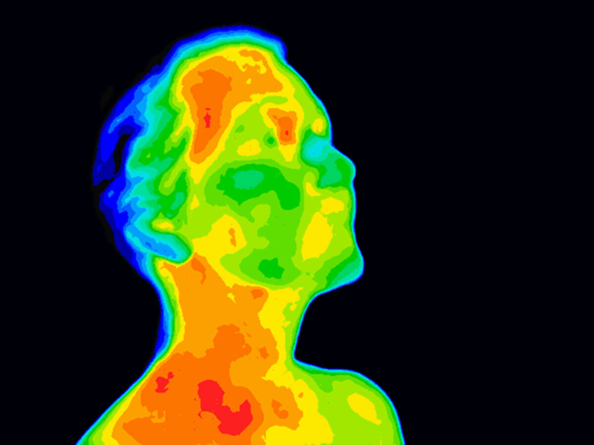 Thermal image of a person’s face