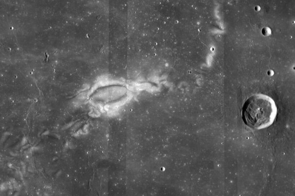 This image from NASA’s Lunar Reconnaissance Orbiter (LRO) depicts lunar swirl Reiner Gamma, a bright patch amid the otherwise dark Oceanus Procellarum mare. While visible from a backyard telescope, LRO’s view from orbit reveals tendrils that extend for several hundred kilometers.