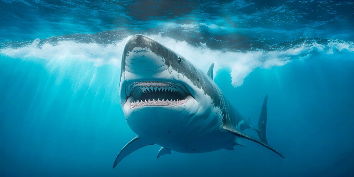 A shark swimming in the ocean