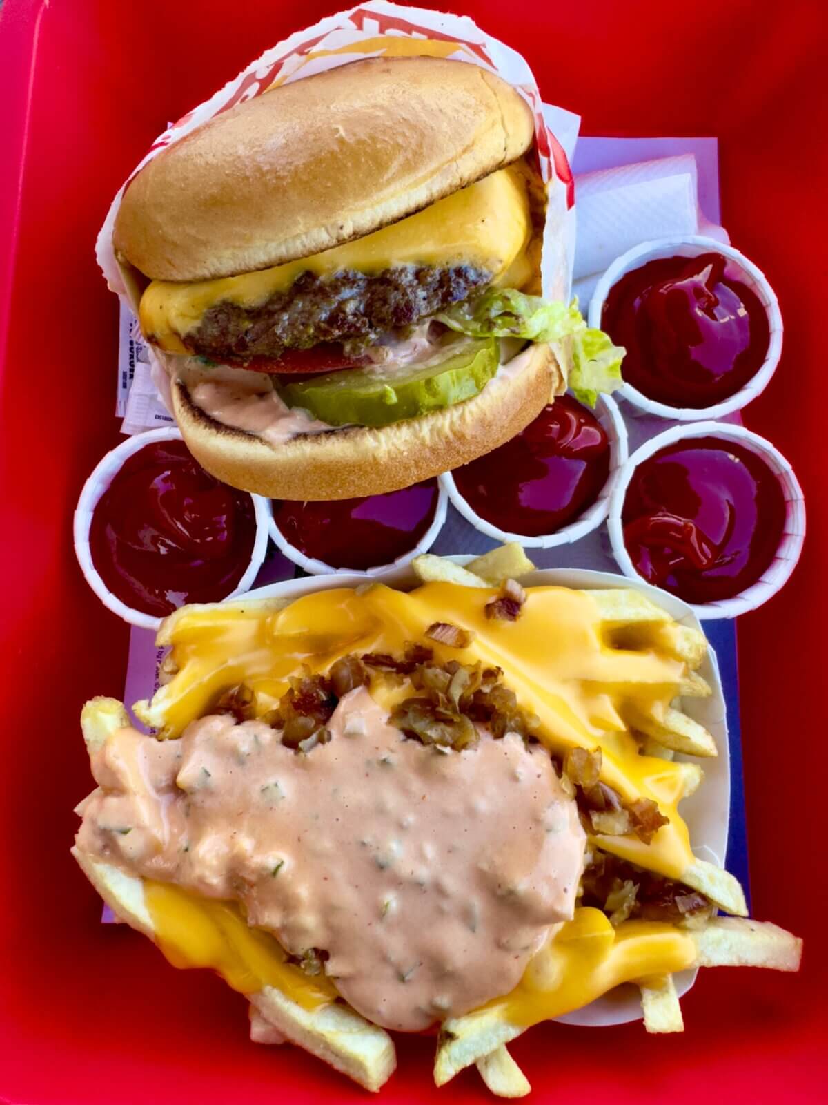 AnimIn-N-Out burger with animal-style friesal,Style,Variations,On,A,Double-double,Hamburger,And,French,Fries