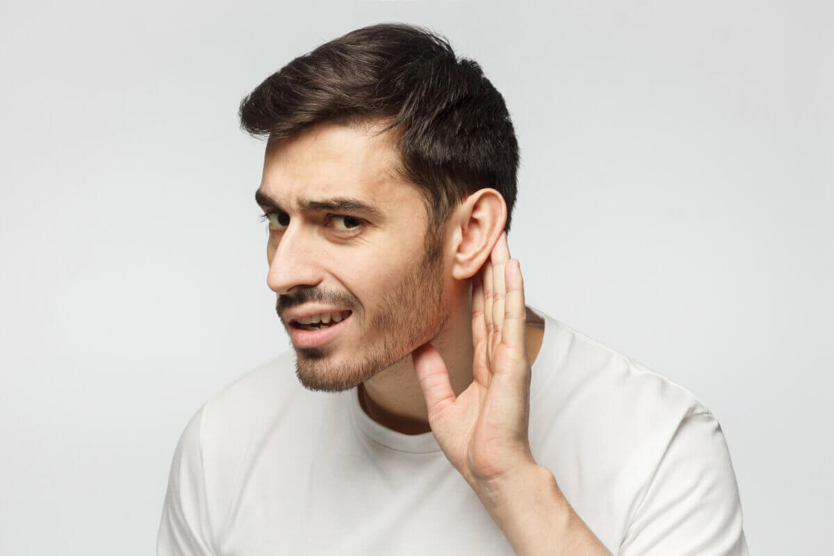 man hearing problem