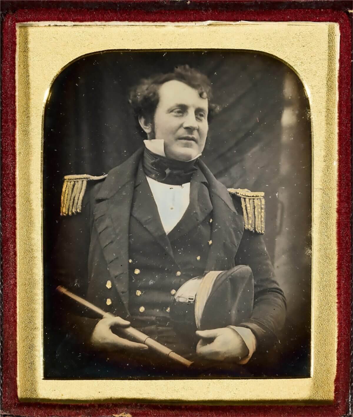 Daguerreotype of Commander James Fitzjames, HMS Erebus, taken by Richard Beard, May 1845. 