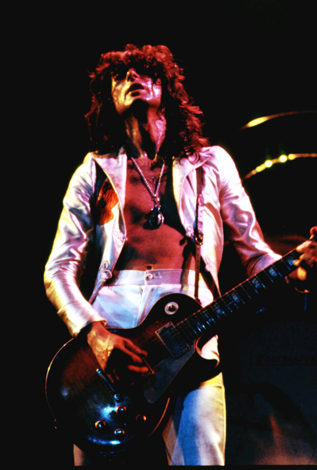 Jimmy Page performs at Madison Square Garden on their 1977 North American tour 