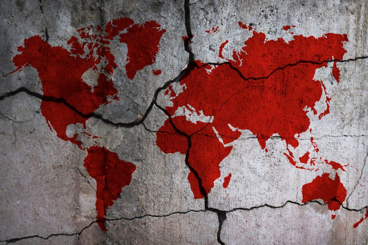 world map cracking