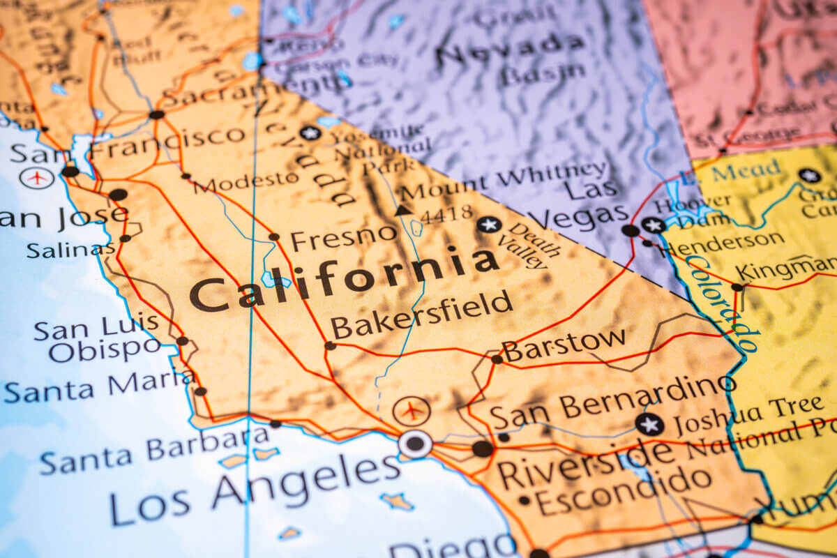 California On The Map