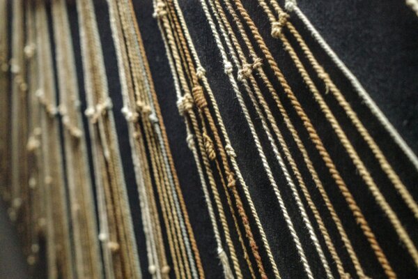 Incan khipu, a recording device made from string, on display in Lima's Amano Museum of traditional textiles