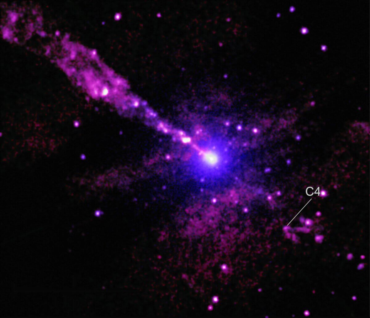 Source C4 in the Centaurus A galaxy.