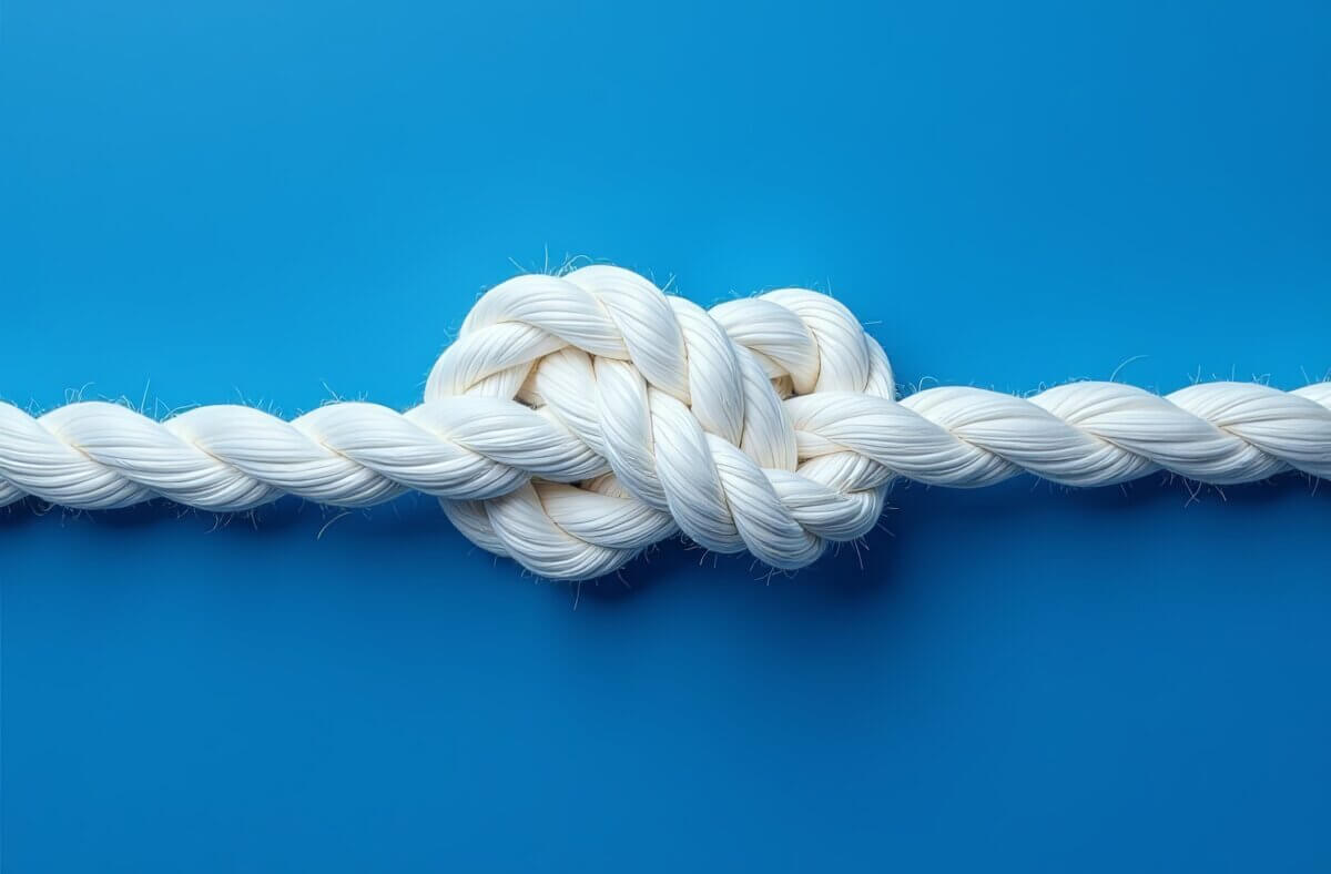 Rope tied into a knot