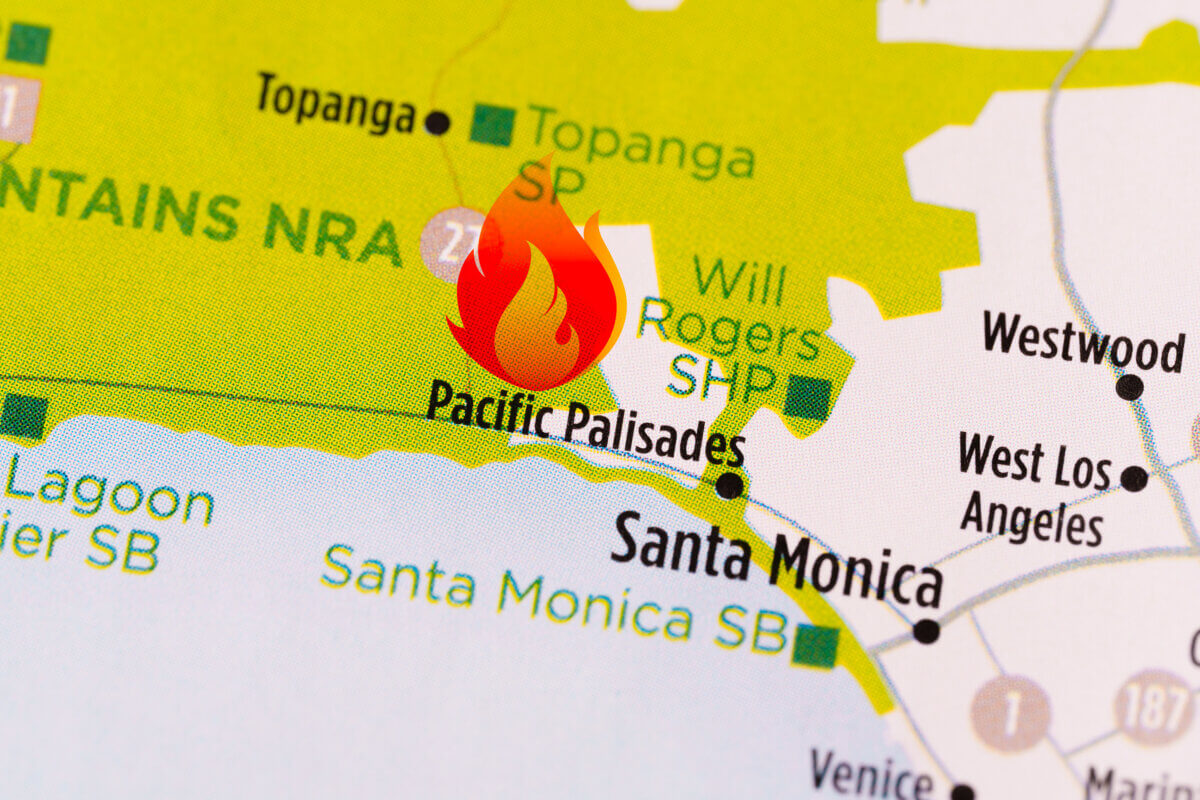 Palisades wildfire zones in Los Angeles