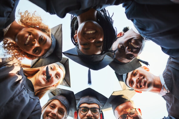 Group of college students at graduation