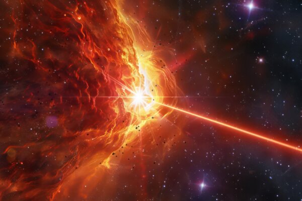 A bright, mysterious fast radio burst from a distant galaxy.