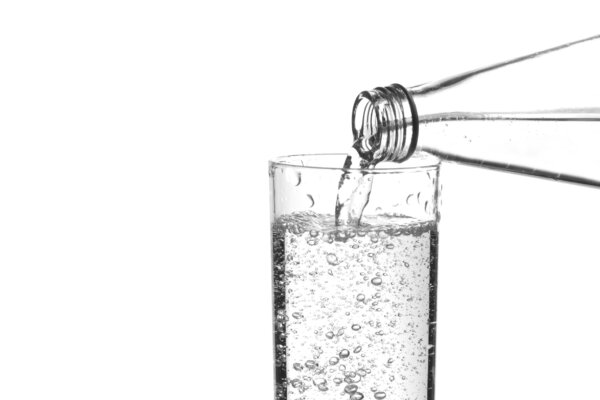 Glass of sparkling water