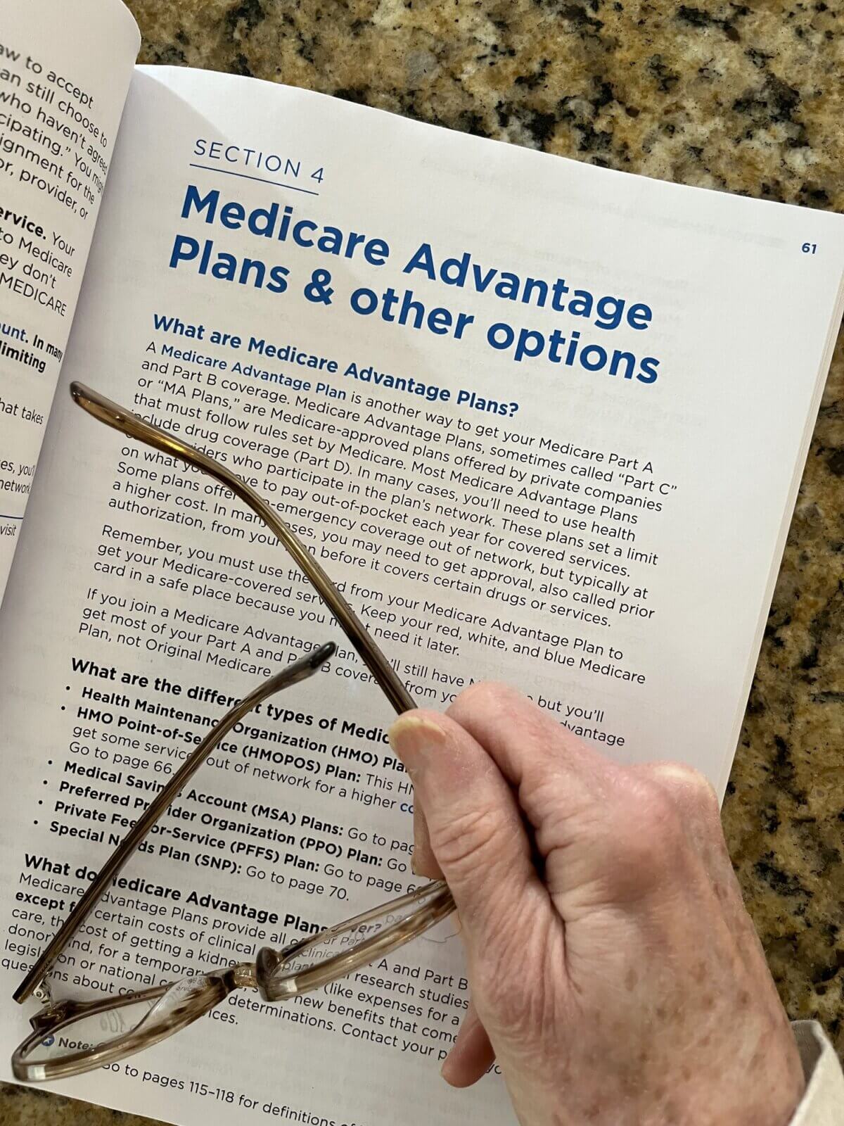 Reading Medicare Advantage handbook