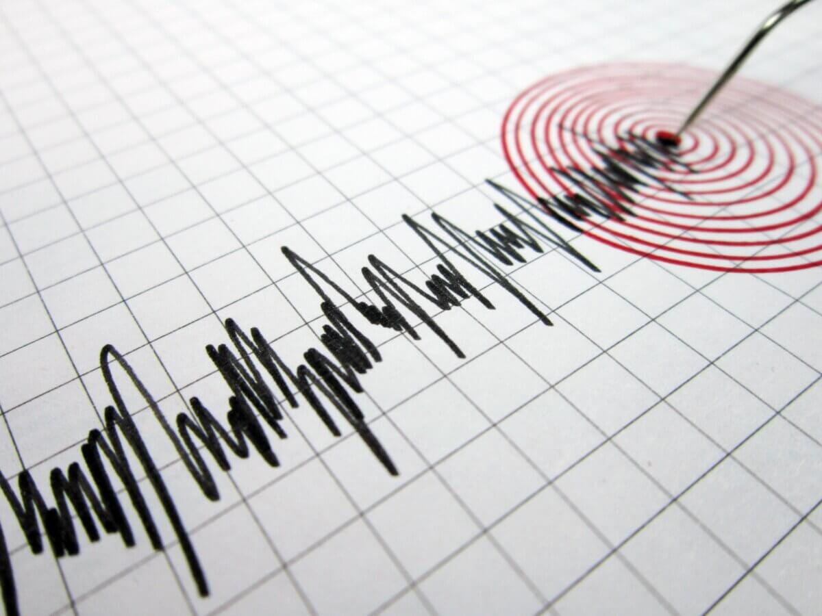 Seismograph showing earthquake