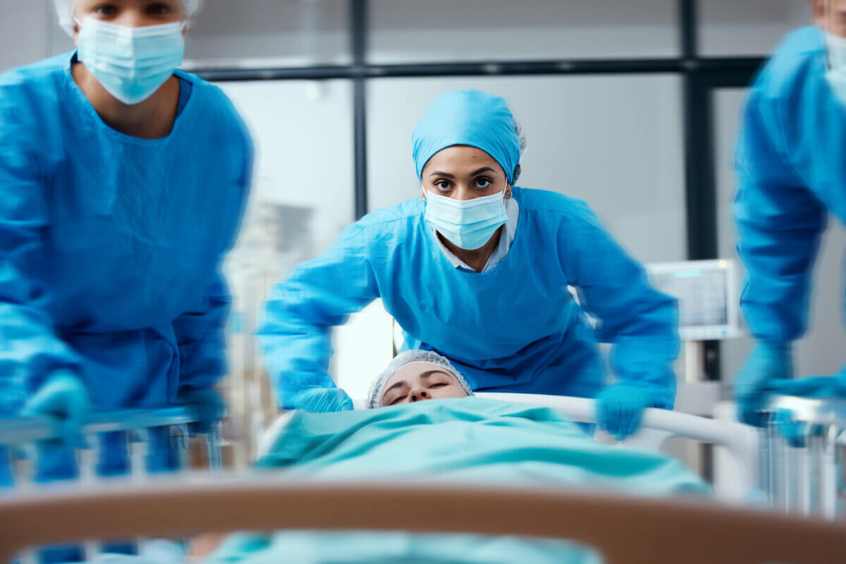 Hospital patient and doctor
