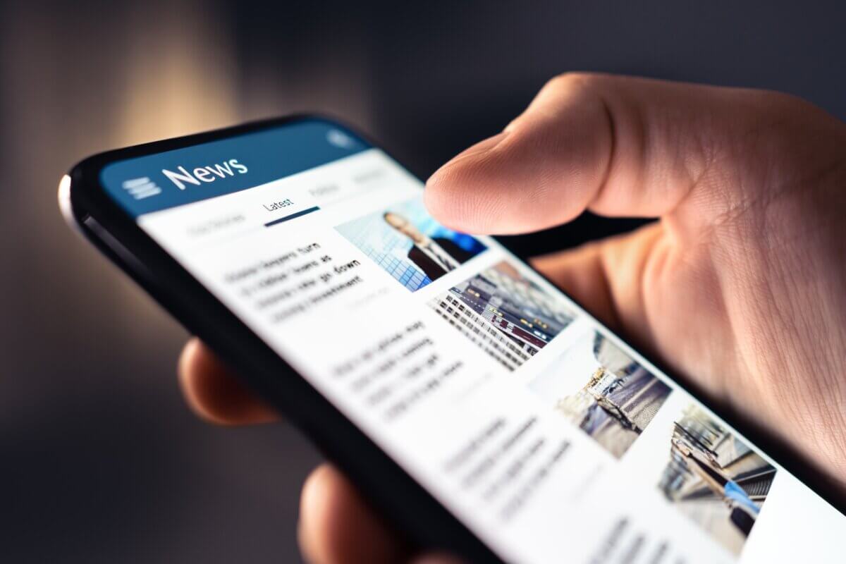 News feed on smartphone