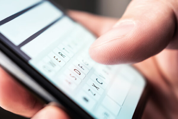 Texting on a smartphone