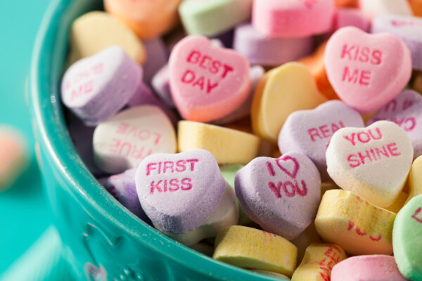 Candy Conversation Hearts for Valentine's Day