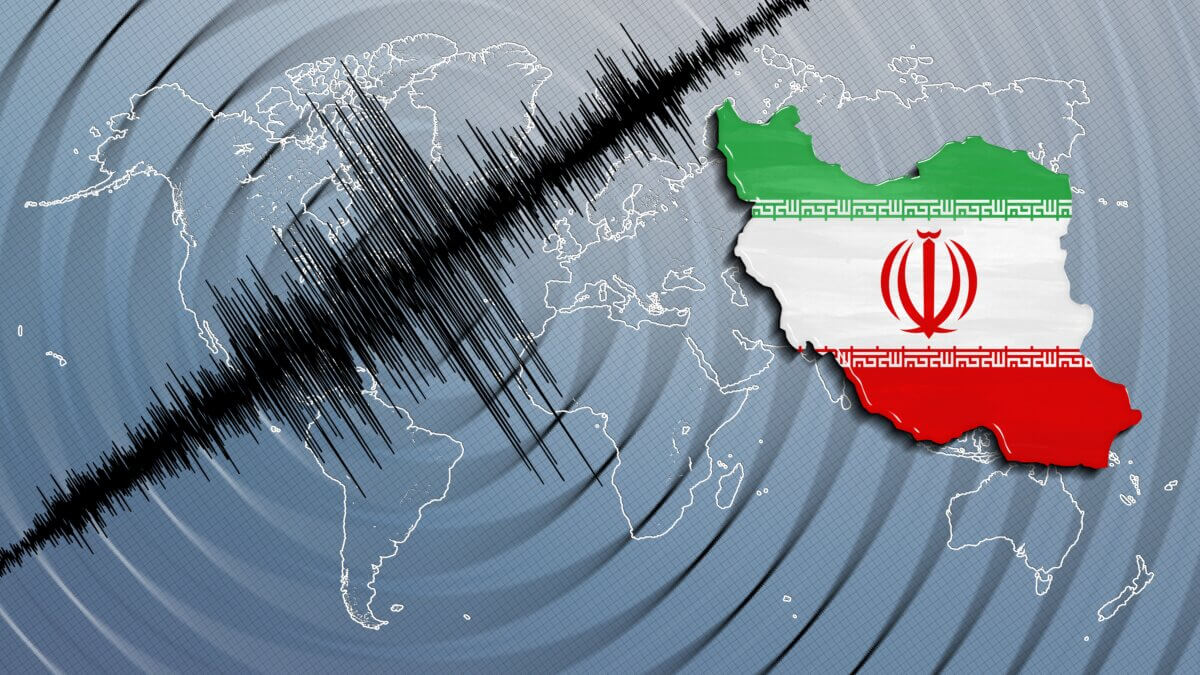 Iran flag and the Richter scale