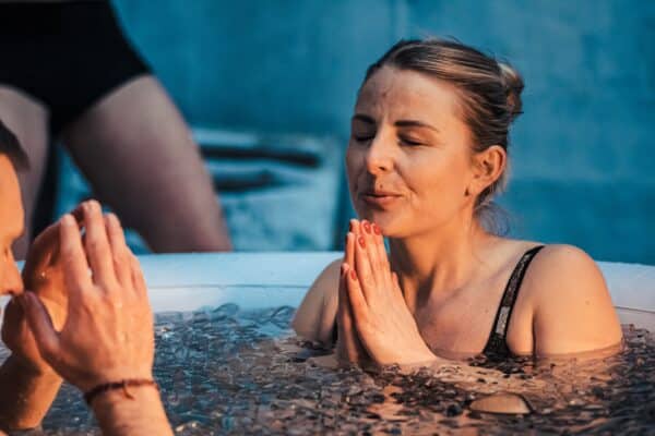 People in an ice bath